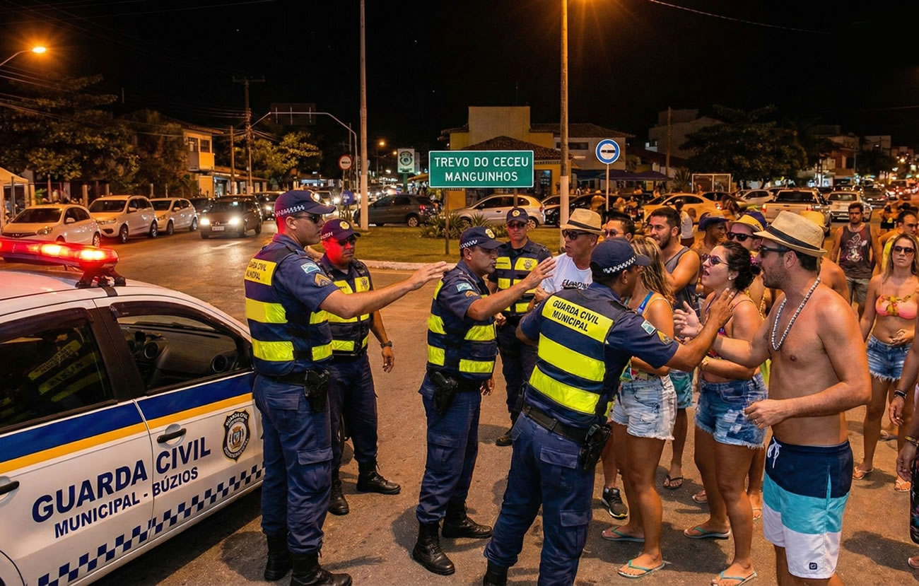 Confusão entre Guarda Municipal e grupo de Foliões em Buzios